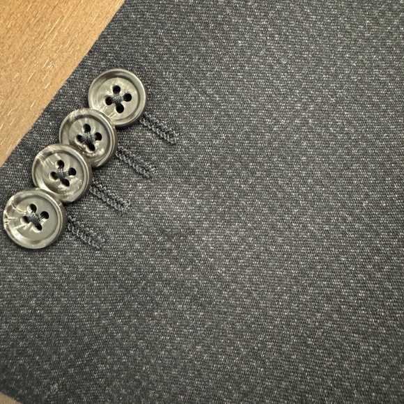 Corneliani CC Collection Black/Gray Check Peak Lapel Wool Blazer EU 50 US 40R - Picture 4 of 8